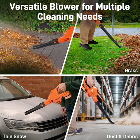GOCHIFIX leaf blower three step assembly for easy storage and portability.