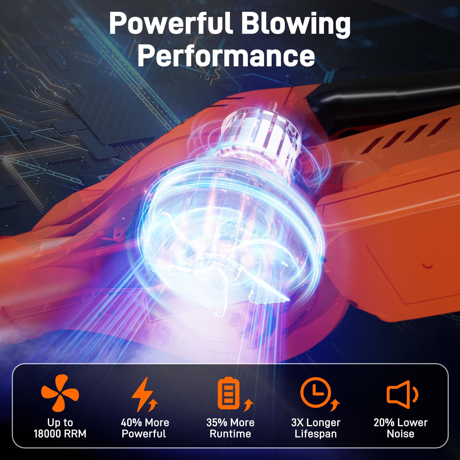 GOCHIFIX leaf blower long extension tube concentrates wind power for debris removal.