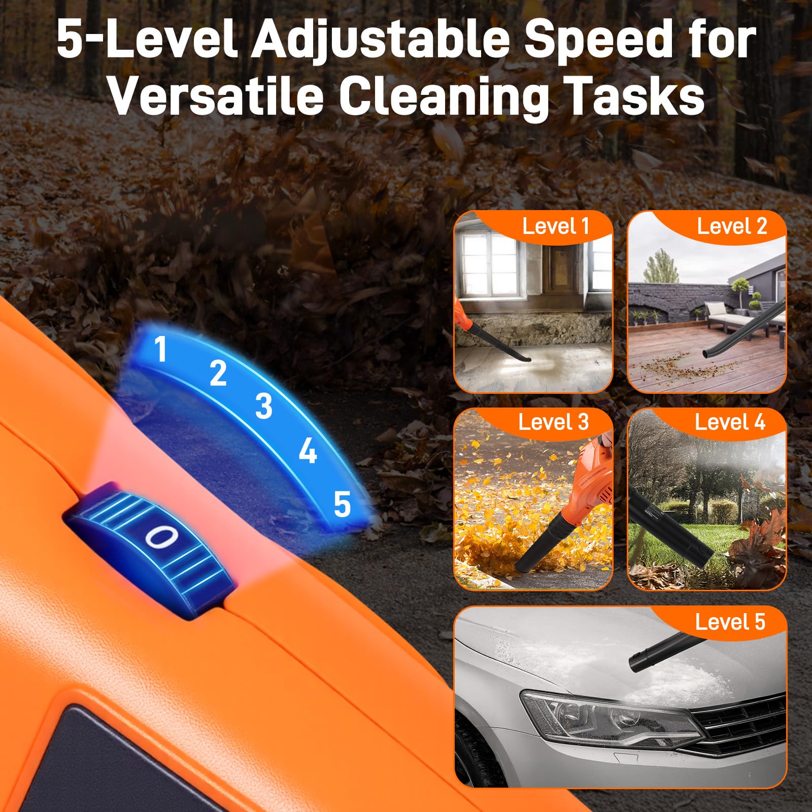 GOCHIFIX leaf blower short extension tube for wide airflow coverage on patios.