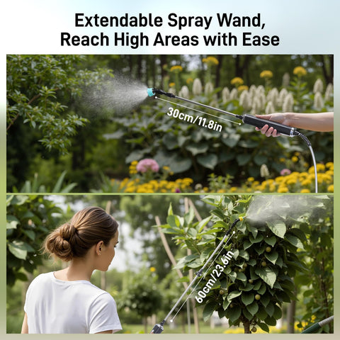 GOCHIFIX telescopic wand extended to 23.6 inches for reaching high or tight spots.