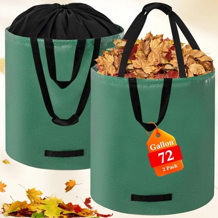 GOCOHHI 72-gallon yard waste bag with expansion layer for extra capacity.