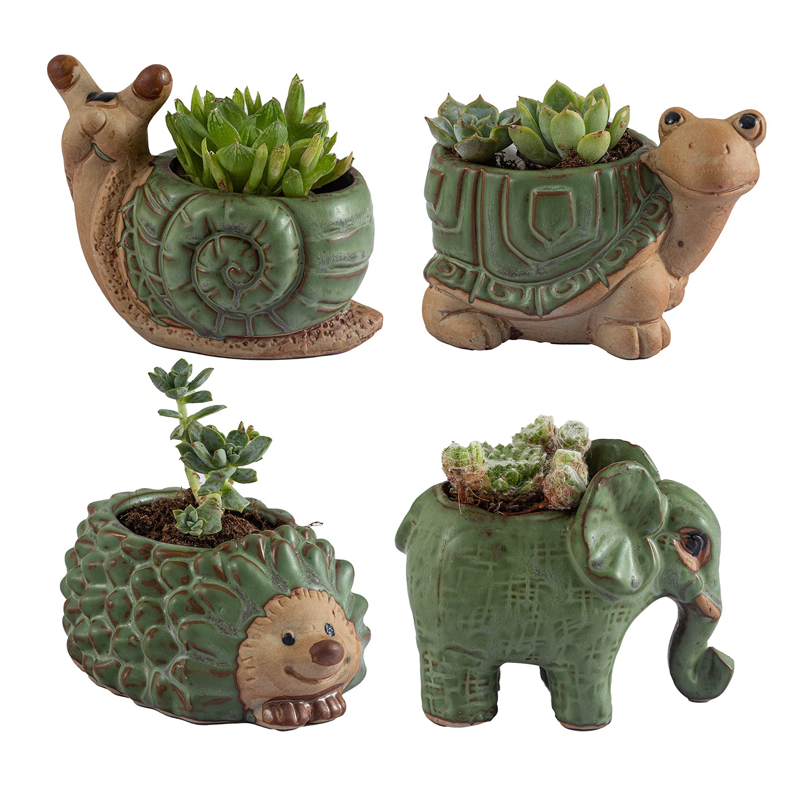 Godealio animal planter set of four adds playful decor for home or office environments.