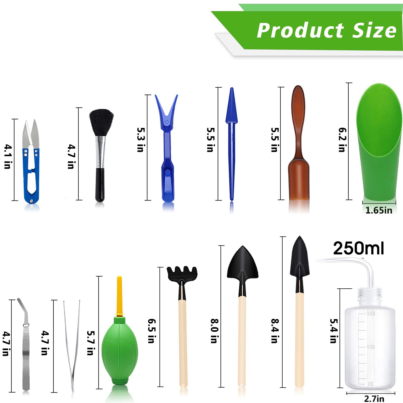 Godehone planting kit with shovel, rake and spade for easy potting.
