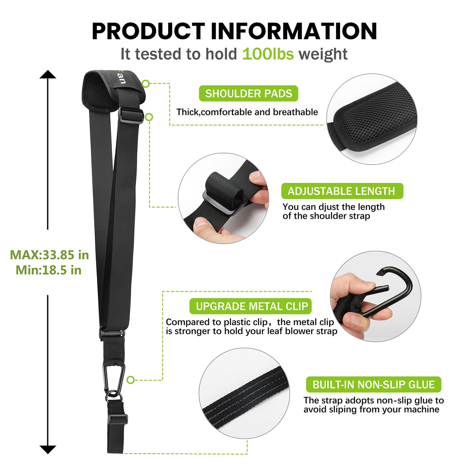 GodFan breathable shoulder padding enhances comfort during long trimming sessions