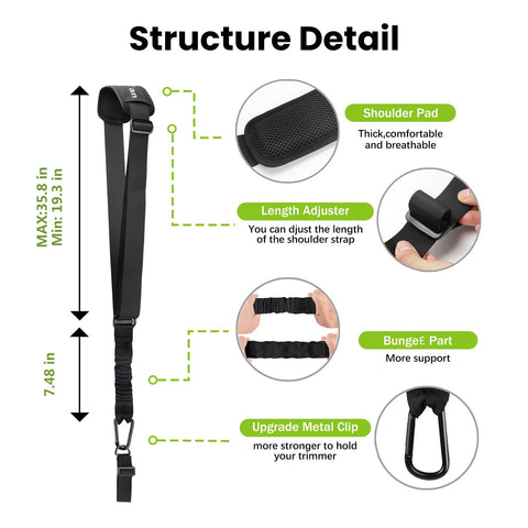 Adjustable length from 19.3 to 35.8 inches for a custom fit
