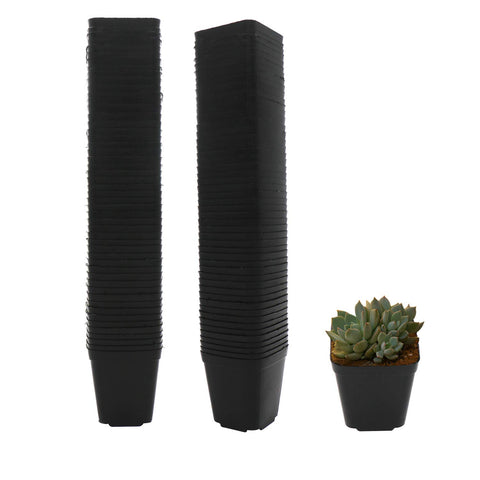 GOETOR square nursery pot 2.2 inch black, reusable seed starter for seedlings.