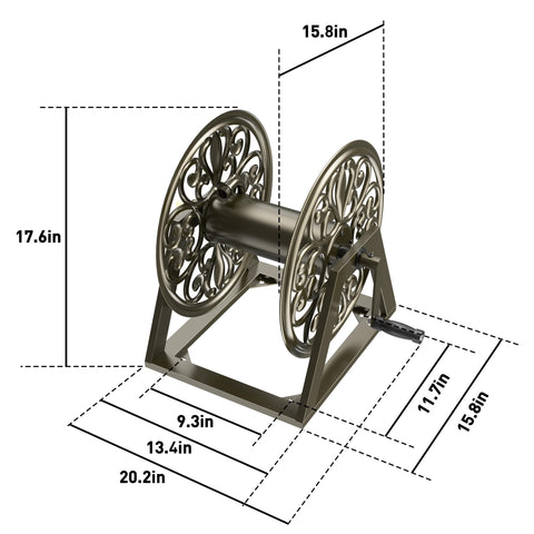 GOFORWILD 200 feet capacity reel neatly stores long hoses