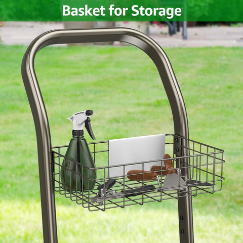 GOFORWILD hose reel cart crank handle aids effortless winding after watering.