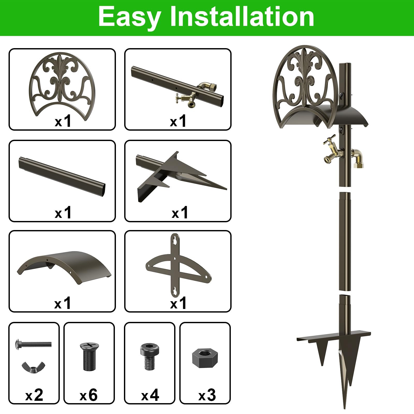 GOFORWILD outdoor hose storage rack keeps yard tidy and accessible