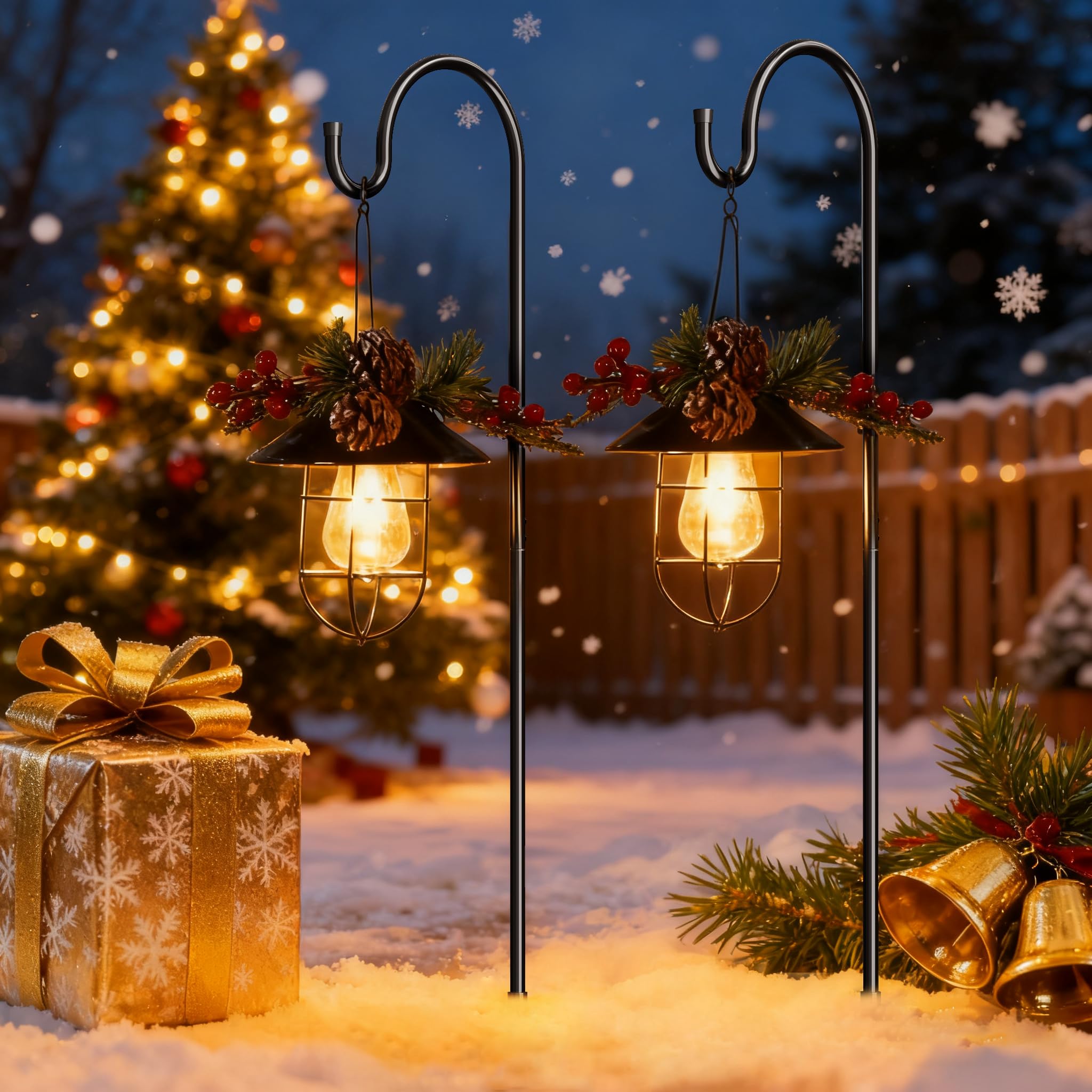 GOFORWILD shepherd hook assembly parts enable quick setup for instant garden display.