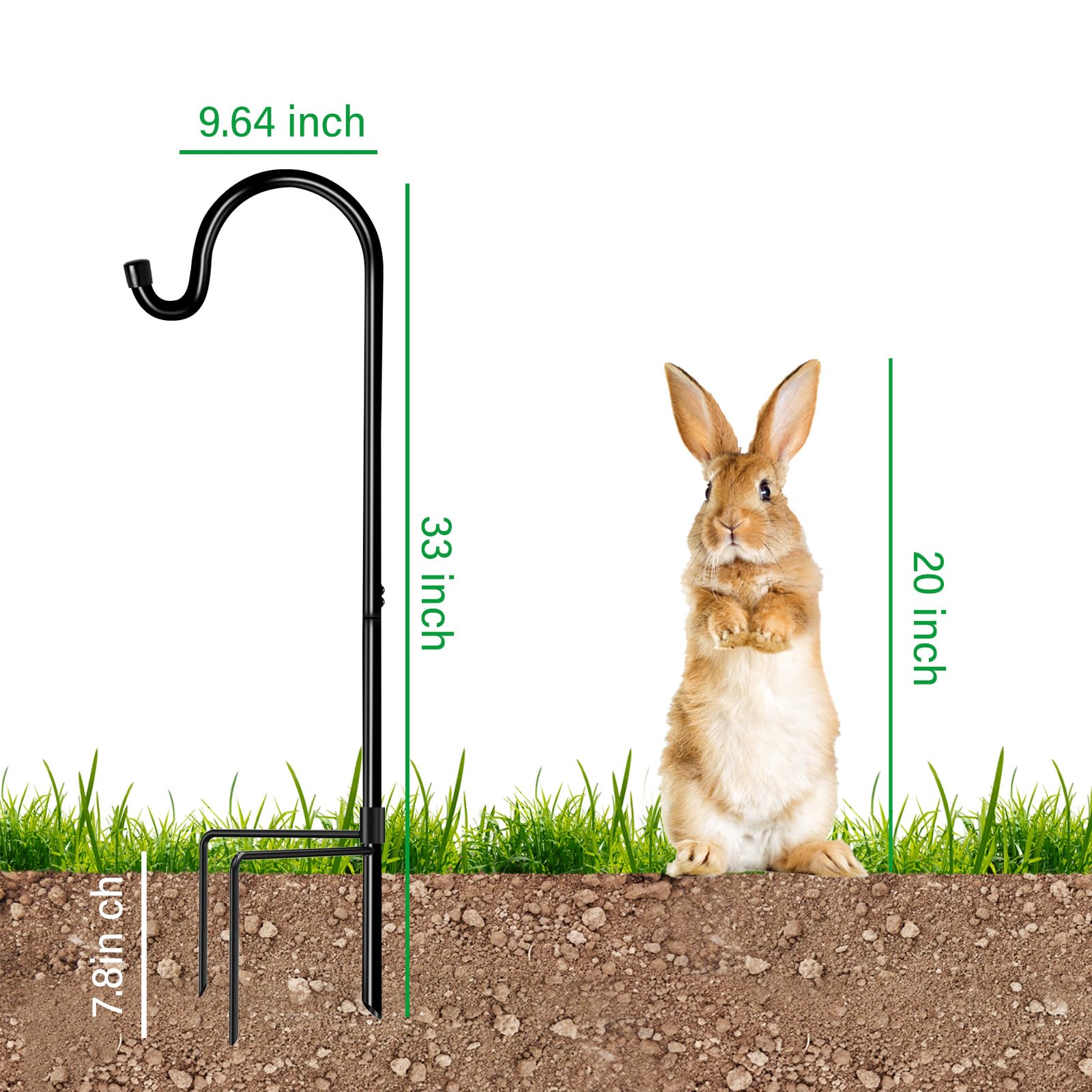 GOFORWILD shepherd hook-durable-steel-closeup highlights thick metal construction.