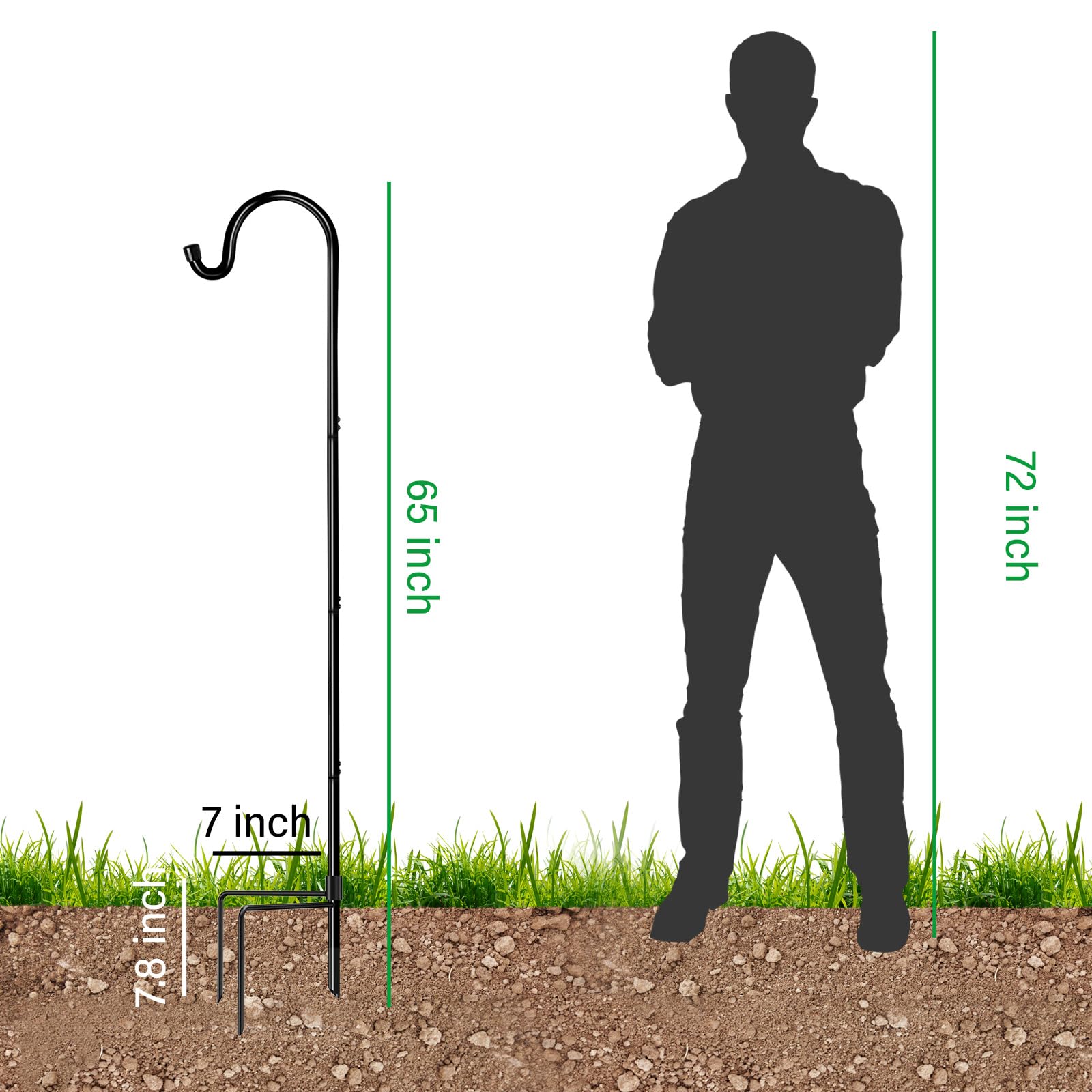Goforwild Shepherd’s Hooks 4-Pack, perfect for outdoor wedding aisles and decor.