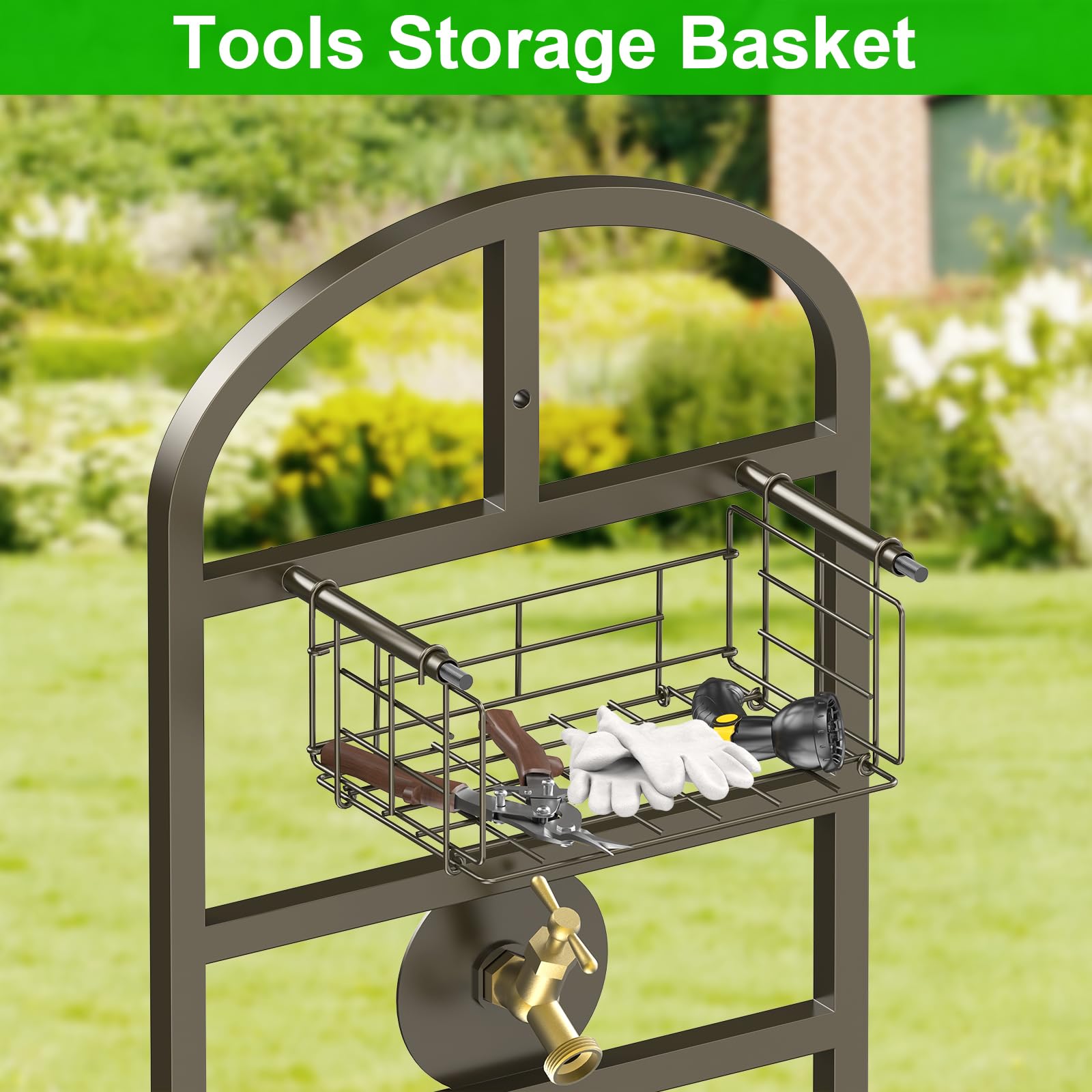 GOFORWILD tools storage basket keeps gloves and pruners handy