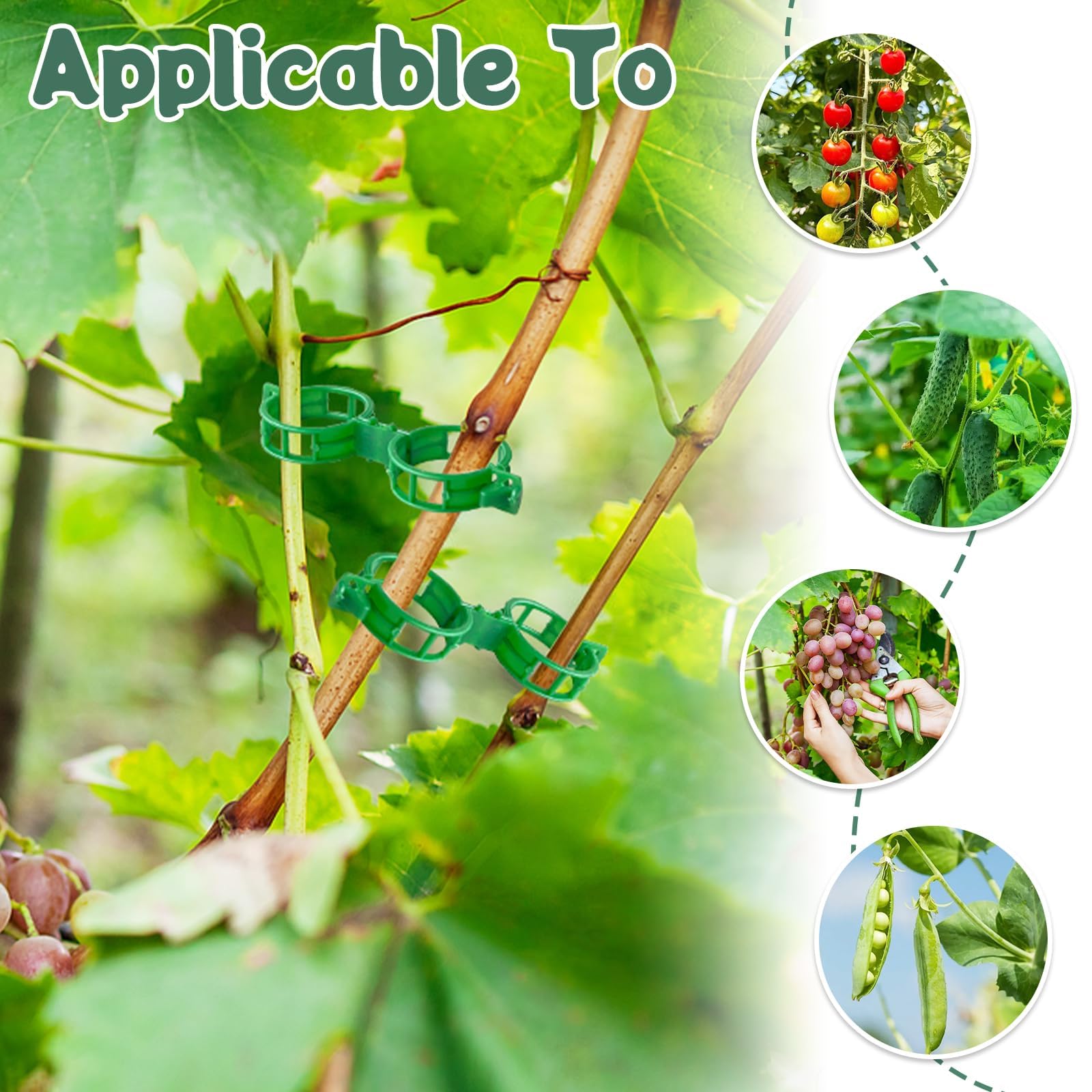 GOFULLHOME reusable clips design supports multiple plants without damage.
