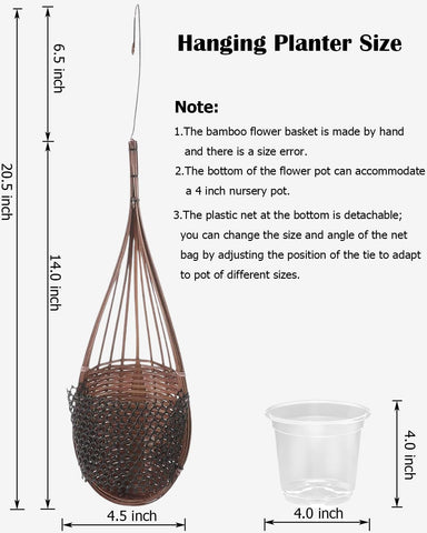 Gogeffor bamboo planter bottom mesh provides drainage and stability for plants.