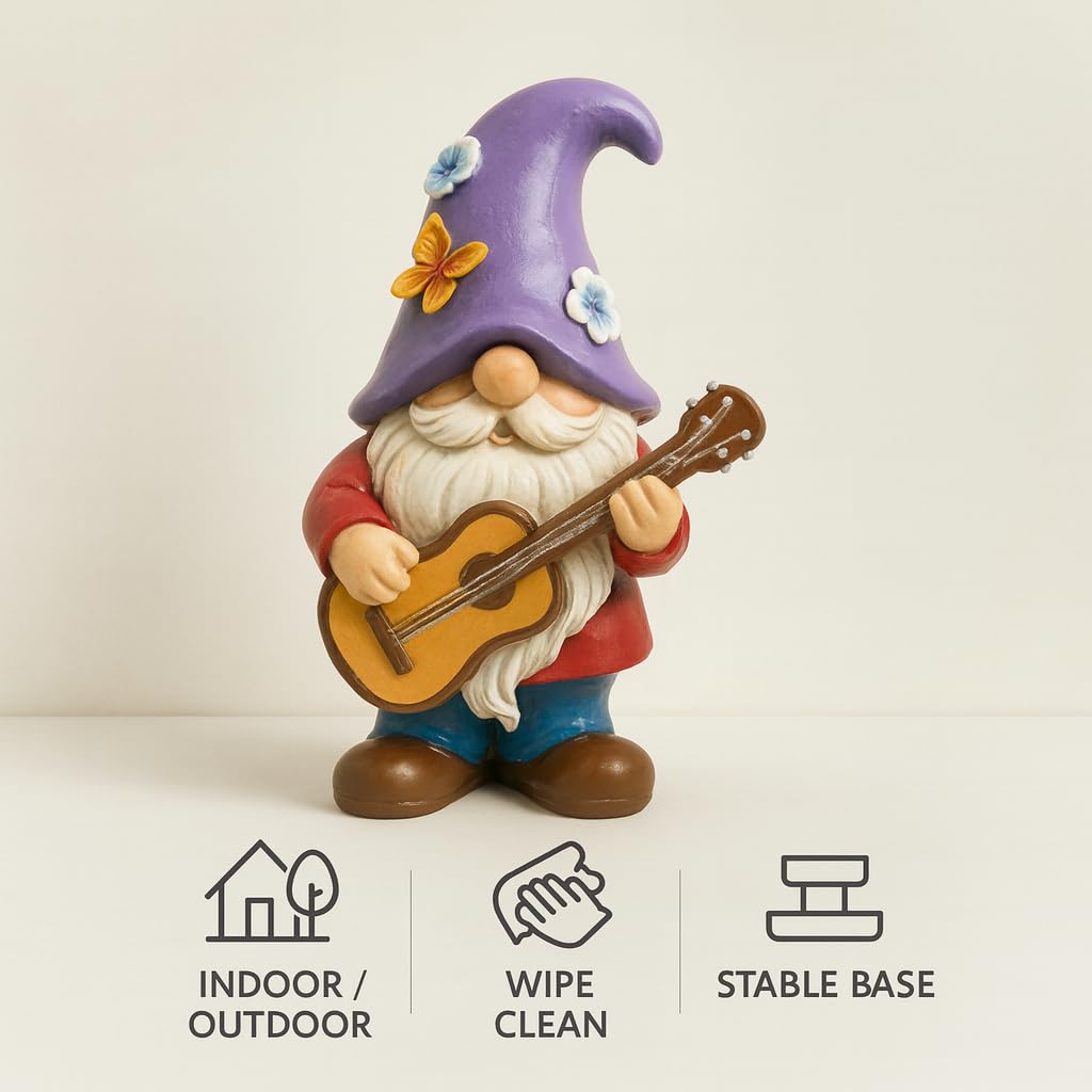 GoGnome handsomely painted features and clothing details enhance collectible appeal.