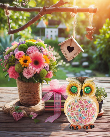 GoGnome owl adds versatile decor to gardens, patios, or indoor spaces.