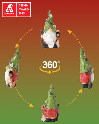 GoGnome whimsical garden decor gnome provides a playful focal point.