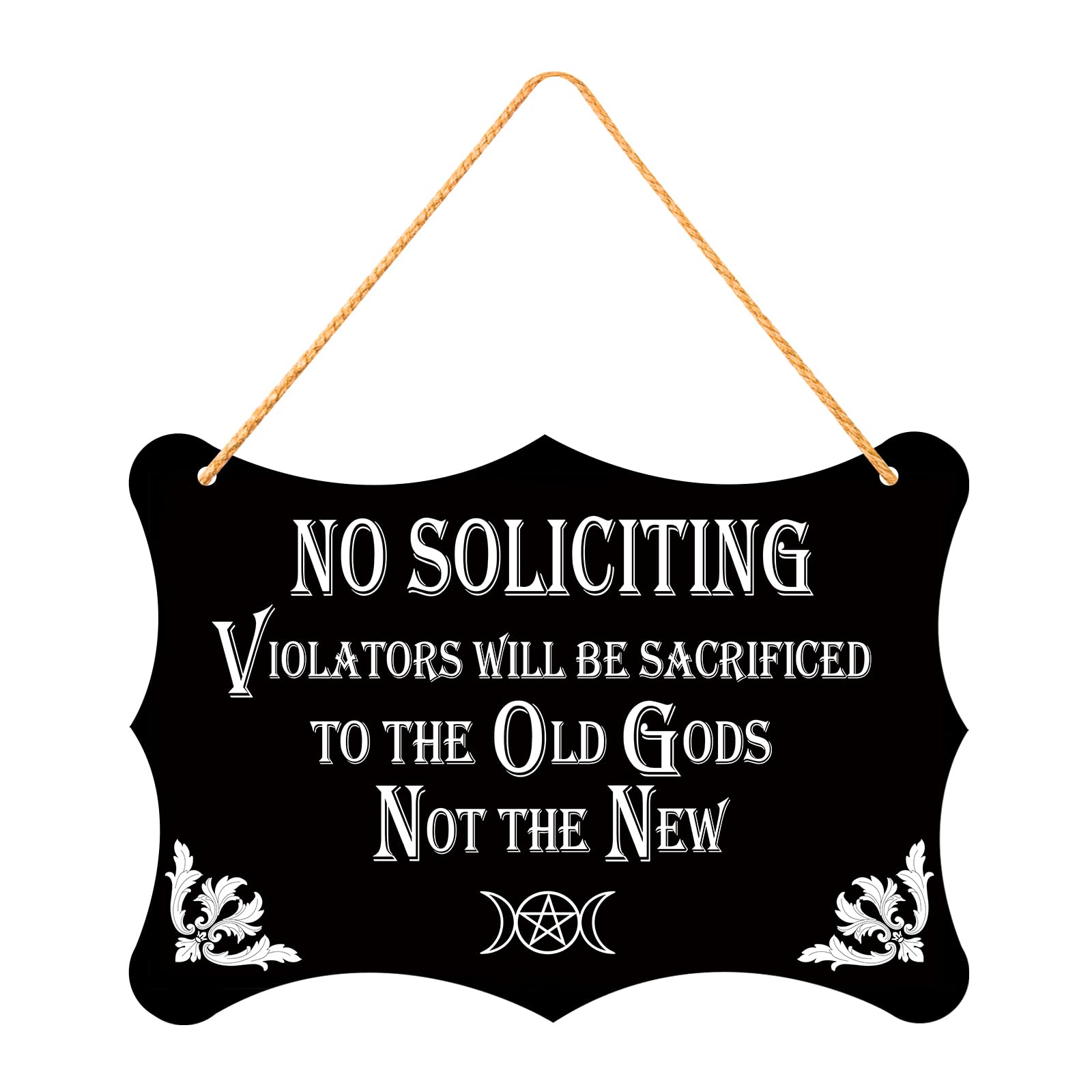 GOGOBAY No Soliciting Sign front door with dark humor message for privacy