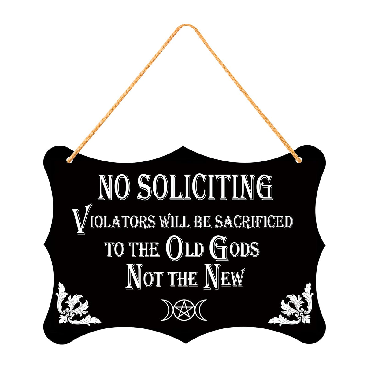 GOGOBAY No Soliciting Sign front door with dark humor message for privacy