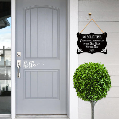 GOGOBAY Wooden sign with hemp rope highlights eco-friendly porch décor