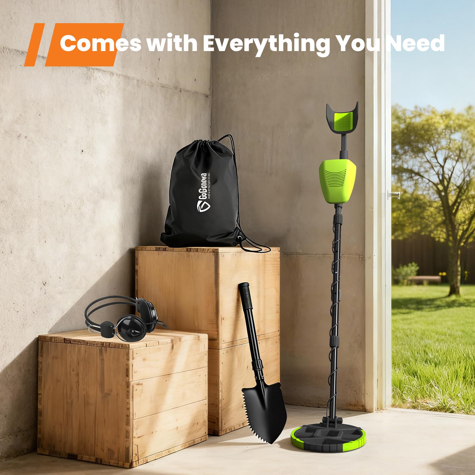 GoGonova detection carry bag with shovel and headphones