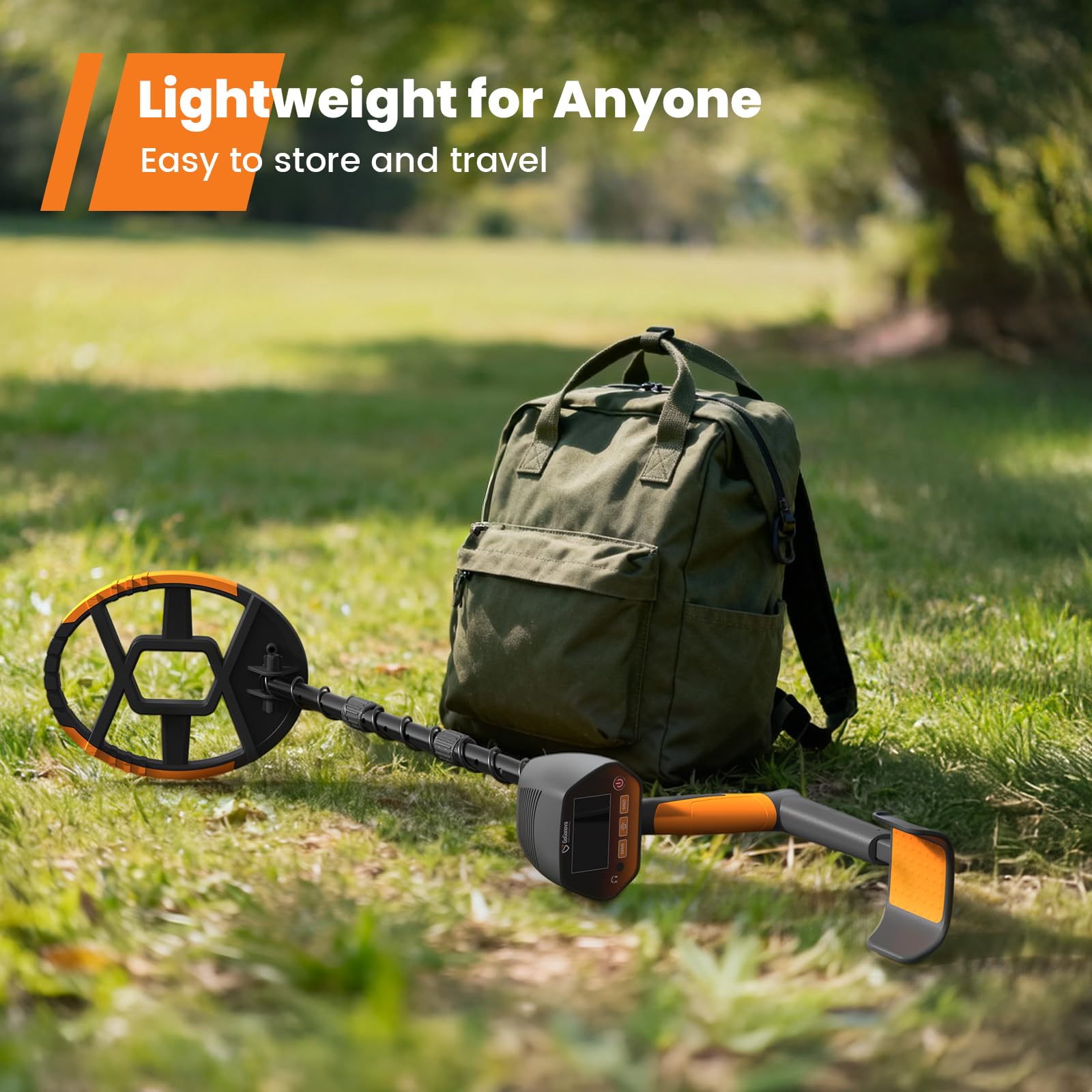 GoGonova detection kit includes bag, shovel, earphones, and batteries.