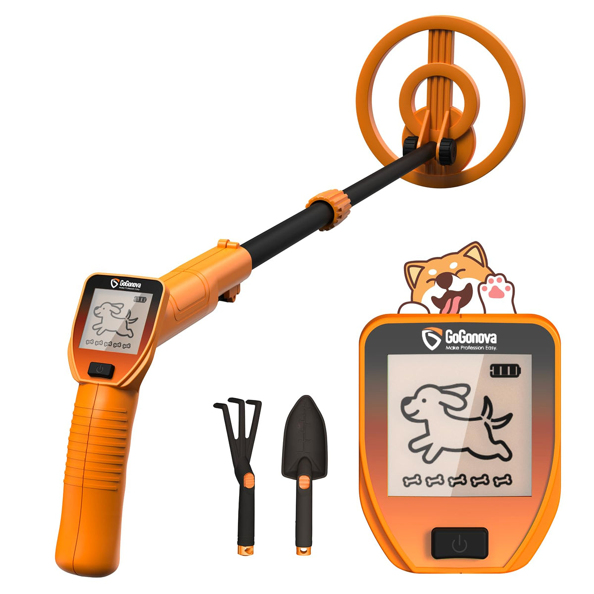 GoGonova metal detector with LED display aids kids during treasure hunts.