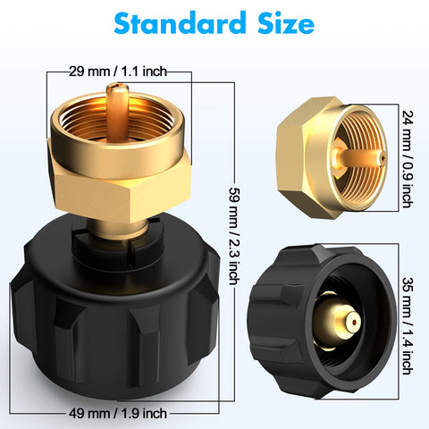 Gogoonike fits QCC1/Type1 tanks and disposable 1 lb cylinders.