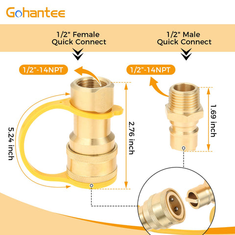 Gohantee male insert plug quick connect for tool-free installation.