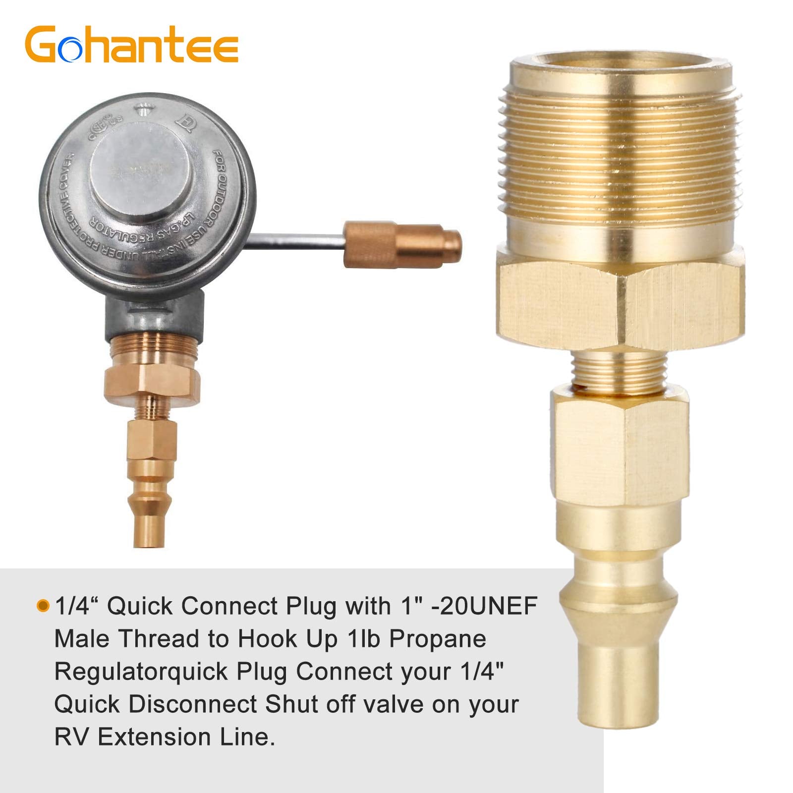 Gohantee quick-connect plug installed on RV extension hose