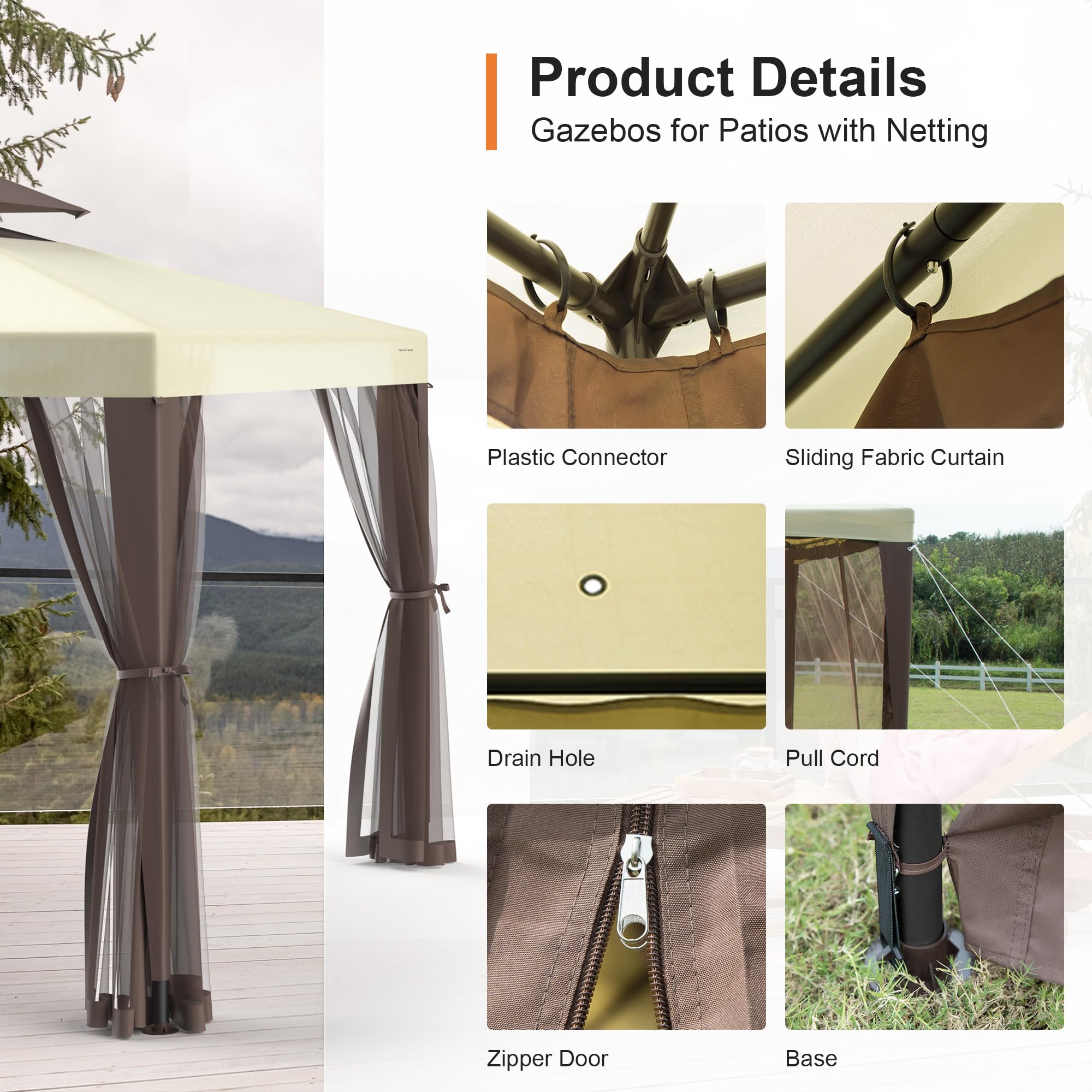 GOJOOASIS removable mesh sidewalls keep insects out while letting air in.