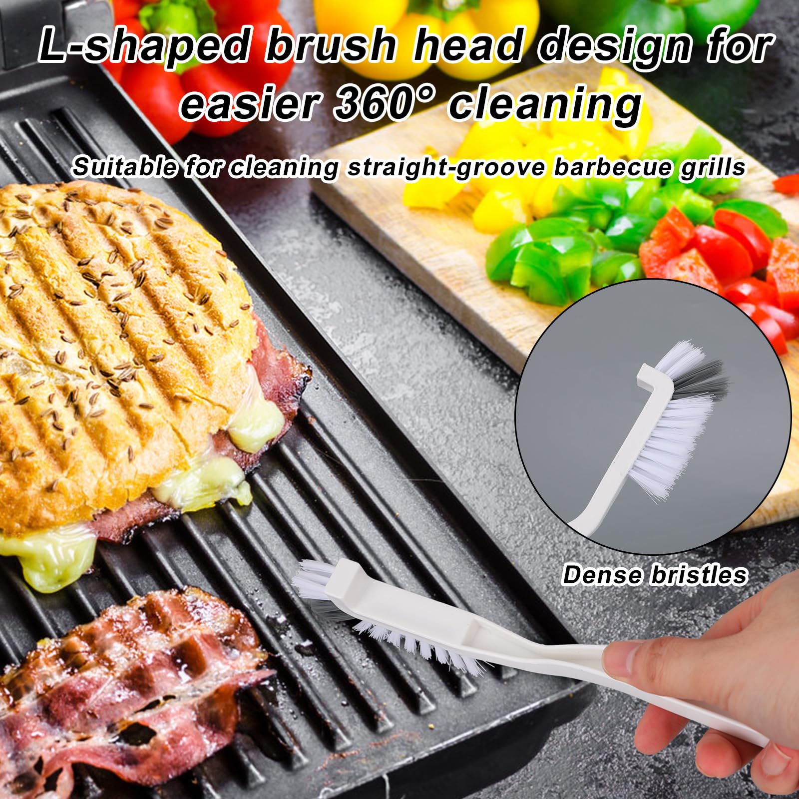 Goktvai compatible with George Foreman and other grooved indoor grills.
