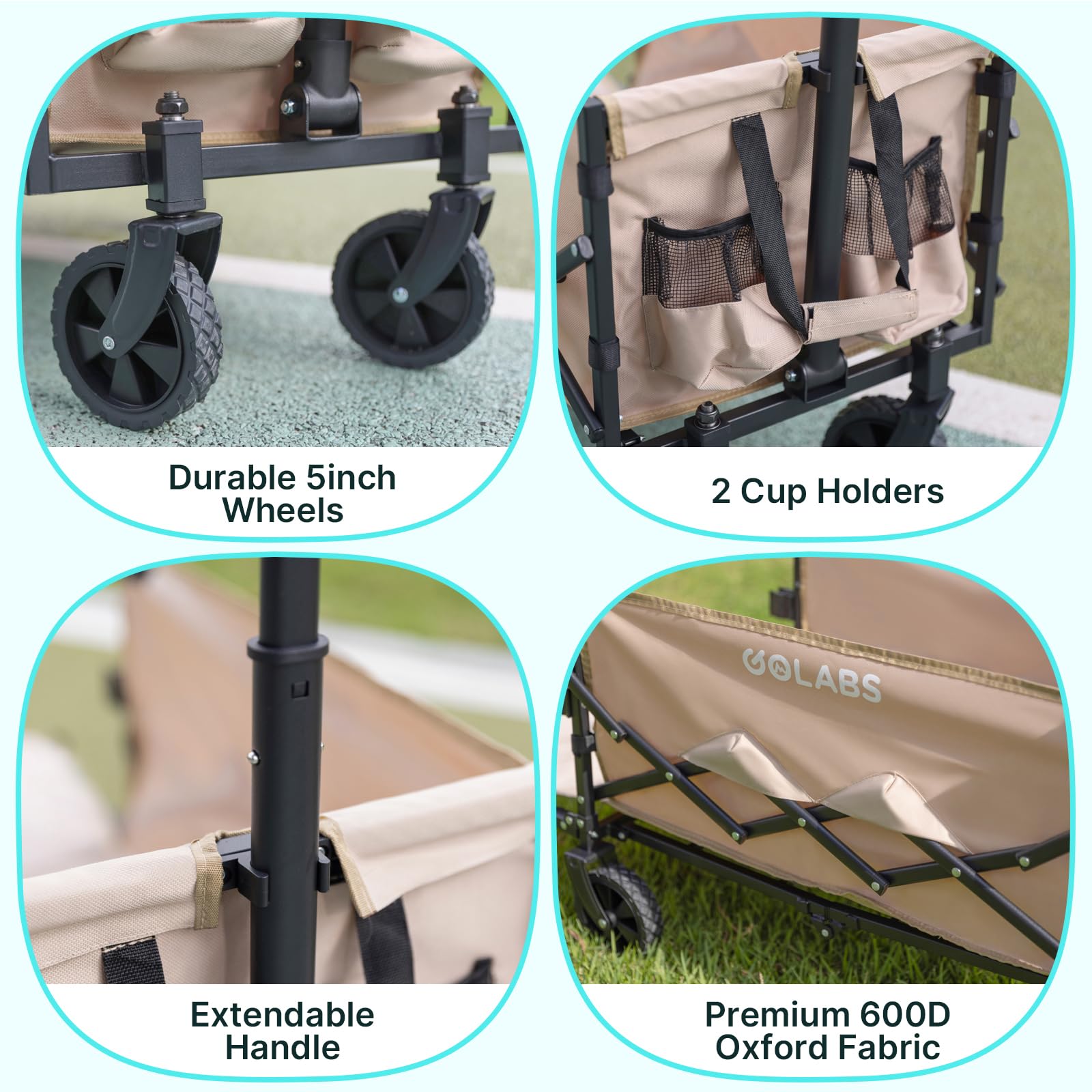 Golabs cup holders keeping drinks secure during camping trips.
