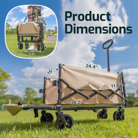 GOLABS collapsible wagon folded compact for trunk storage