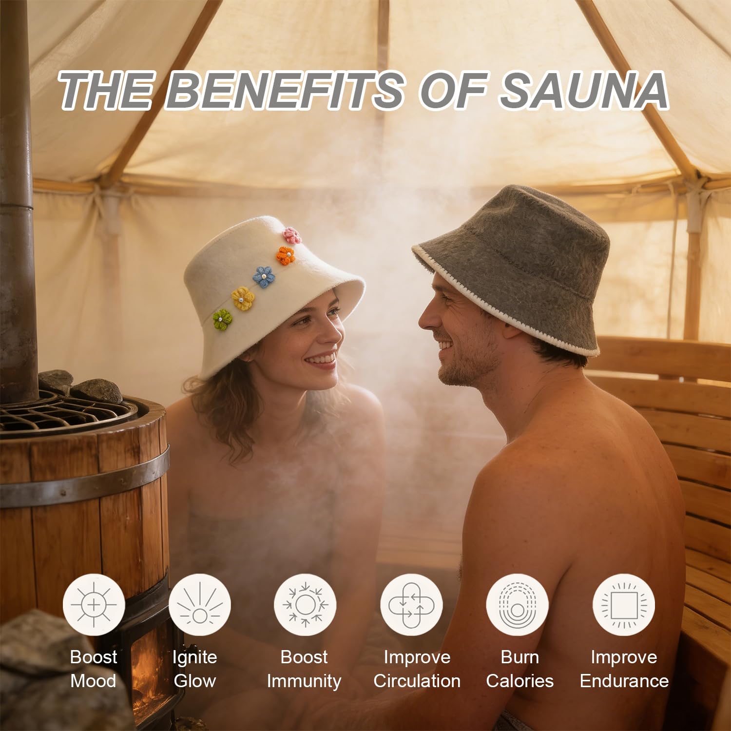 GoldCamp sauna hat wool care offers lasting comfort and easy maintenance.
