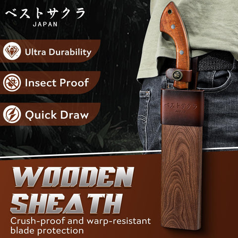 Golden Bird Parang Machete knife all-terrain performance from jungle to yard work.