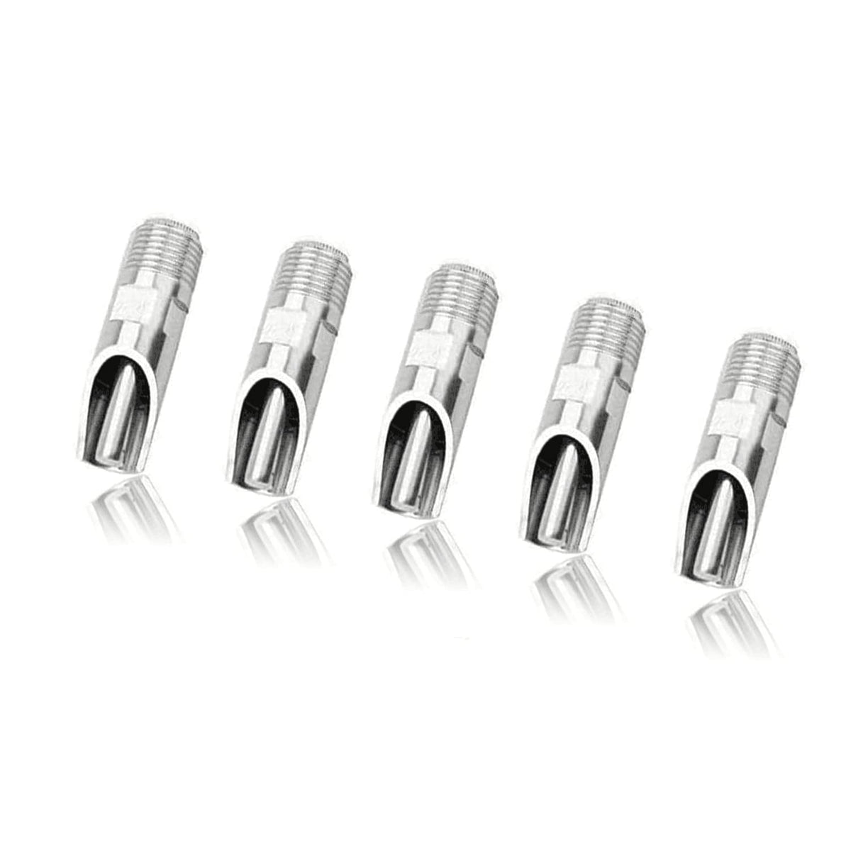 Golden Pearl pig nipple drinker close-up with silver finish for livestock hydration.