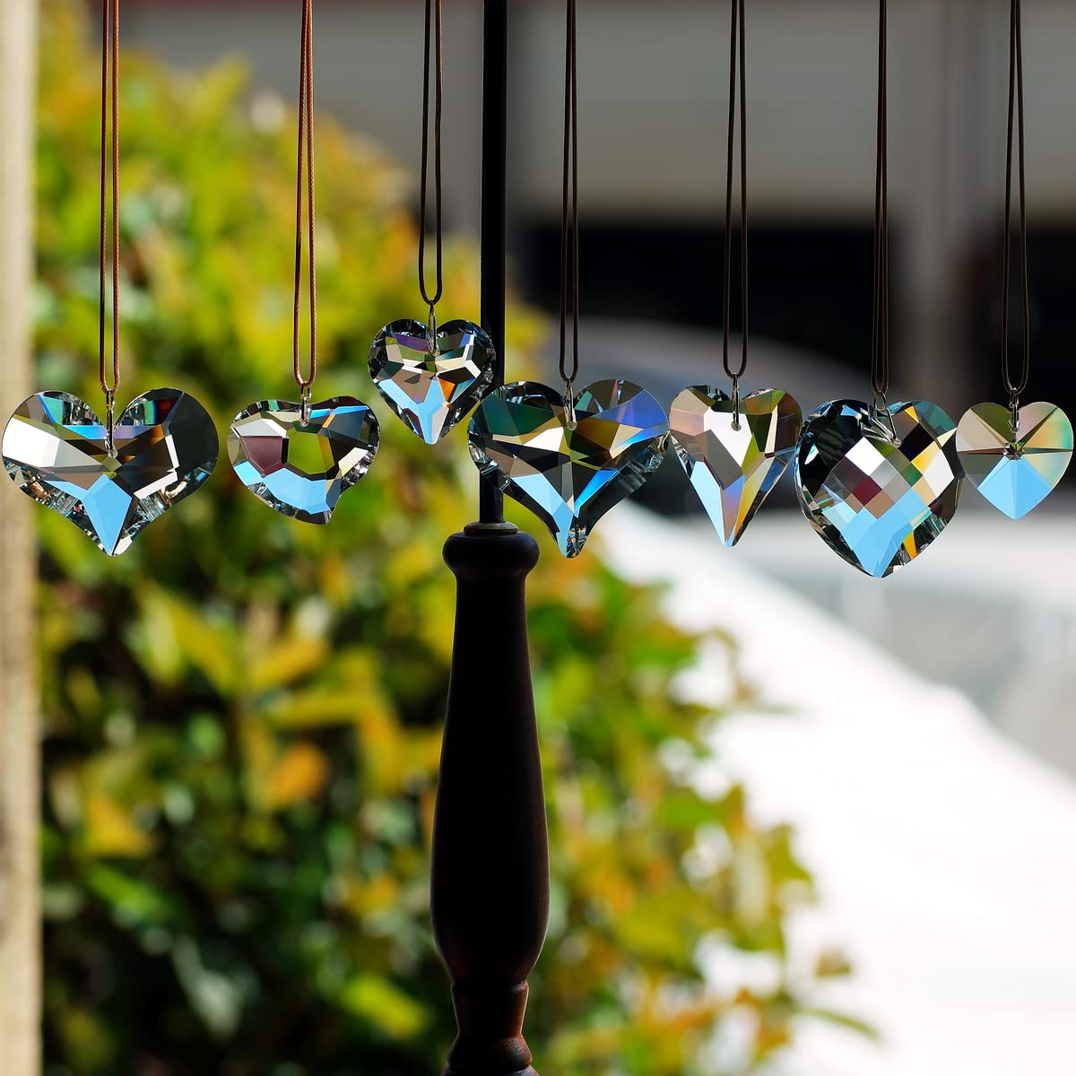 GOLDENHAITAI heart crystal suncatcher 30mm creates vivid rainbows in daylight