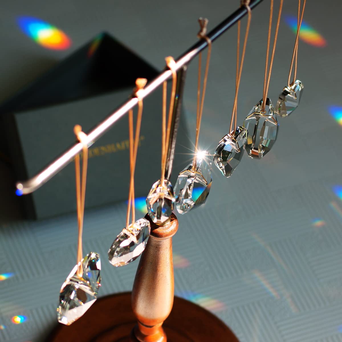 GOLDENHAITAI heart crystal suncatcher 48mm large rainbow accents in chandeliers and windows