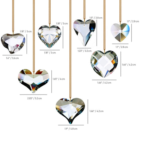 GOLDENHAITAI heart crystal suncatcher 52mm commanding presence and shimmer in daylight