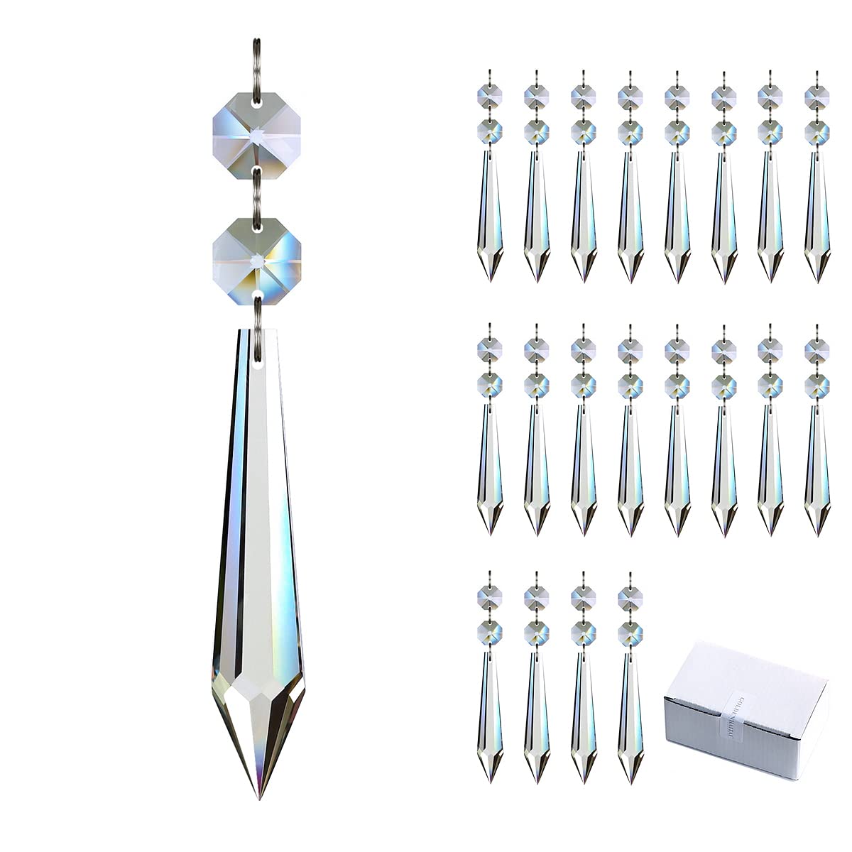 GOLDENHAITAI icicle prism 76mm pendant adds sparkling light to chandeliers