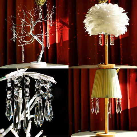 GOLDENHAITAI lamp crystal pendant adds sparkle to lamps