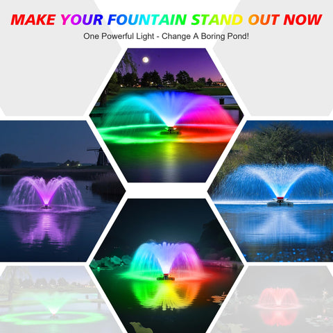 Goldlife RGBW 360° lighting complements dynamic fountain motion