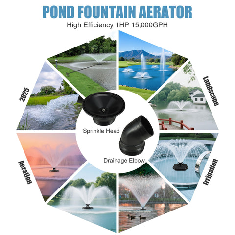 Goldlife F3 two-nozzle heads enable versatile pond spray patterns