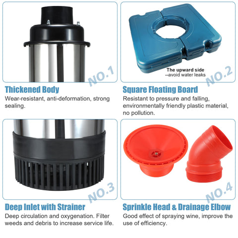Goldlife Floating Fountain Nozzle Heads enable two spray patterns for decorative water features.