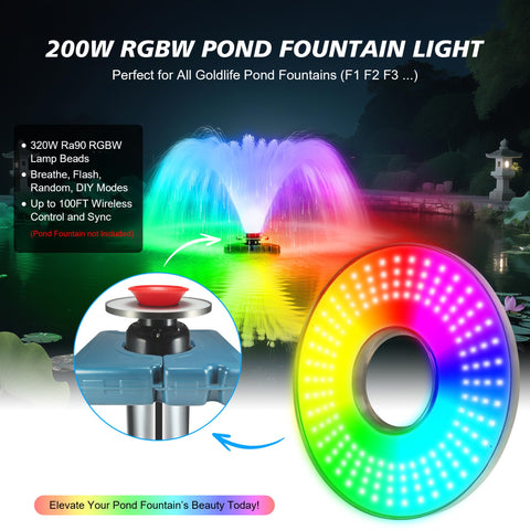 Goldlife fountain light with wireless remote for easy color control