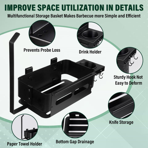 Goldusk multi-space storage keeps knives, towels, and probes neatly stored.