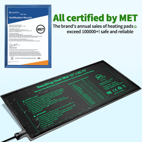 GOLOPET seedling heat mat fits standard 1020 trays for versatility.