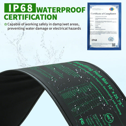 GOLOPET seedling heat mat 70-85F range supports stable germination temperatures.